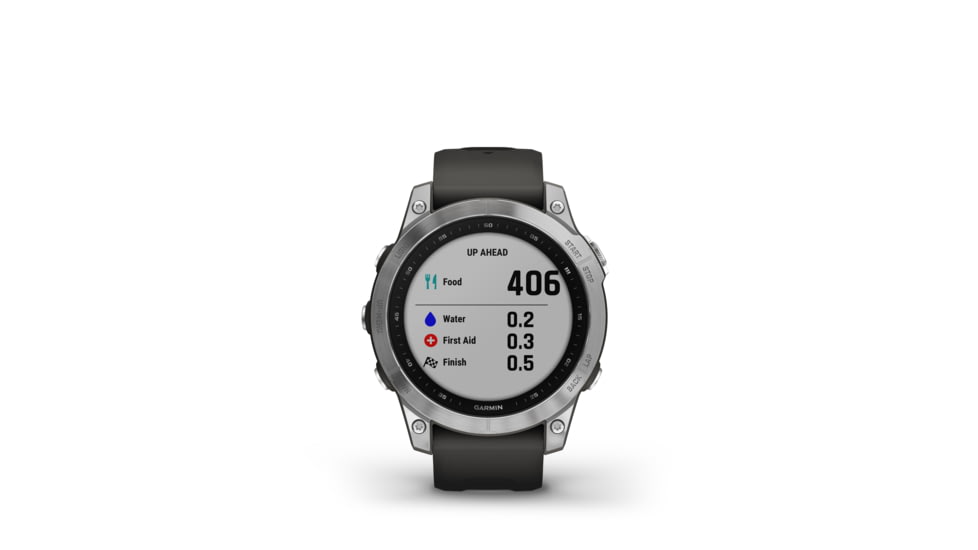 Garmin Fenix 7 Watch, Silver Case, Graphite Band, 010-02540-00