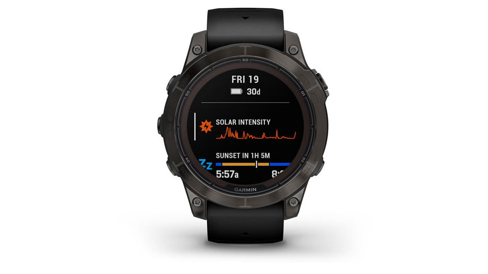 Garmin Fenix 7S Pro Sapphire Solar Edition Carbon Gray DLC Titanium with Black Band Watch, 010-02776-10