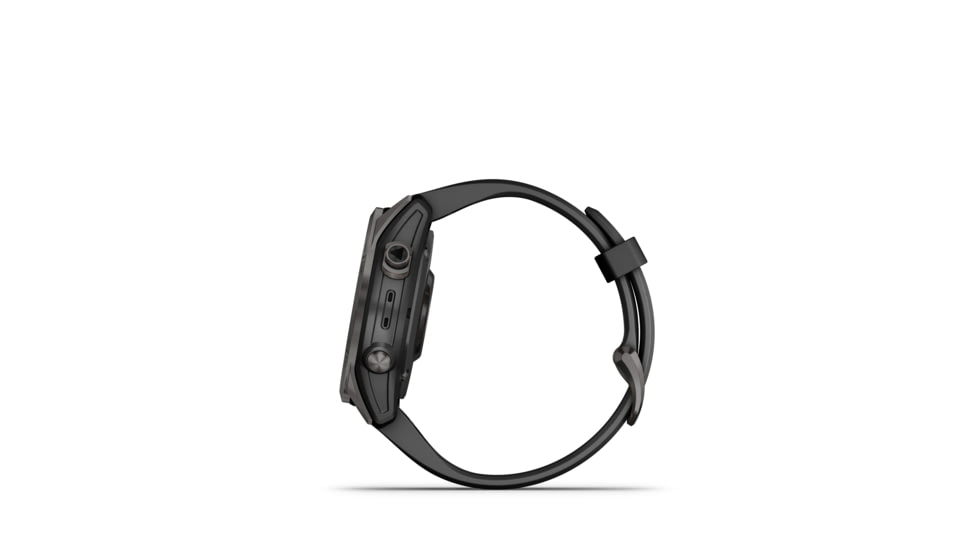 Garmin Fenix 7S Sapphire Solar Watch, Carbon Gray DLC Titanium Case, Black Band, 010-02539-24