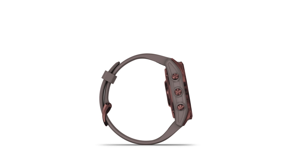 Garmin Fenix 7S Sapphire Solar Watch, Dark Bronze Titanium Case, Shale Gray Band, 010-02539-28
