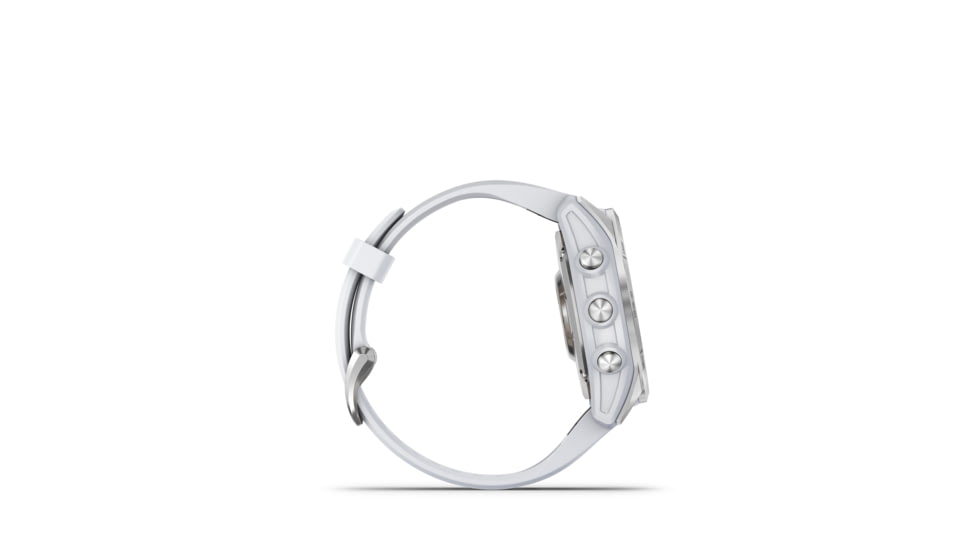 Garmin Fenix 7S Watch, Silver Case, Whitestone Band, 010-02539-02