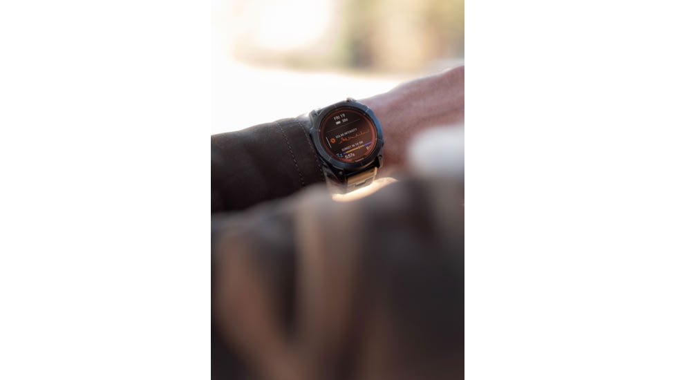 Garmin Fenix 7S Pro Sapphire Solar Edition Carbon Gray DLC Titanium with Black Band Watch, 010-02776-10