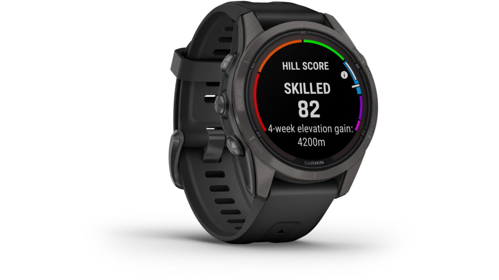 Garmin Fenix 7X ProSapphire Solar Edition Titanium with Fog Gray/Ember Orange Band Watch, 010-02778-14