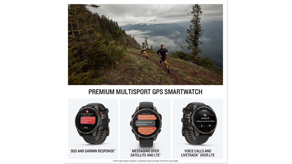 Garmin Fenix 8 Pro Unisex Watches, 47mm Case Diameter, Titanium Bezel, Black/Pebble Gray Silicone Band, 010-03198-00