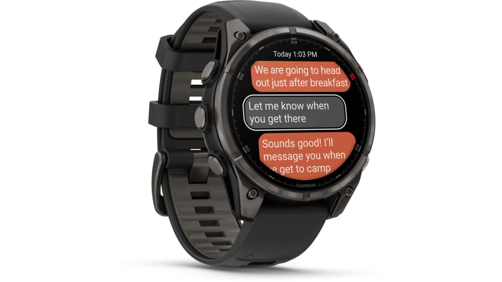 Garmin Fenix 8 Pro Unisex Watches, 47mm Case Diameter, Titanium Bezel, Black/Pebble Gray Silicone Band, 010-03198-00