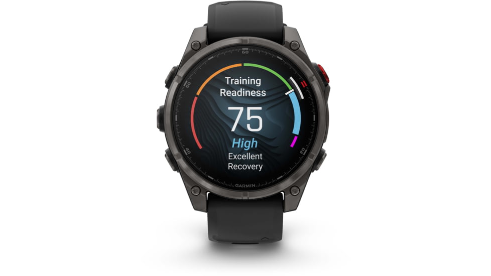 Garmin Fenix 8 Pro Unisex Watches, 47mm Case Diameter, Titanium Bezel, Black/Pebble Gray Silicone Band, 010-03198-00