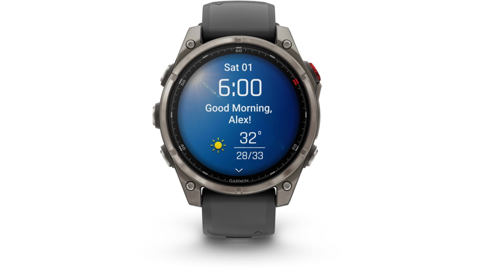 Garmin Fenix 8 Pro Unisex Watches, 47mm Case Diameter, Titanium Bezel, Graphite/Black Silicone Band, 010-03198-10