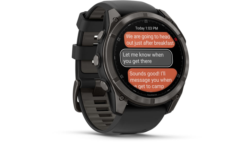 Garmin Fenix 8 Pro Unisex Watches, 51mm Case Diameter, Titanium Bezel, Black/Pebble Gray Silicone Band, 010-03199-00