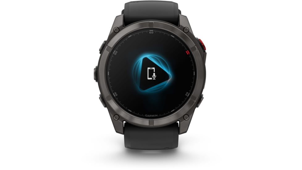 Garmin Fenix 8 Pro Unisex Watches, 51mm Case Diameter, Titanium Bezel, Black/Pebble Gray Silicone Band, 010-03199-00