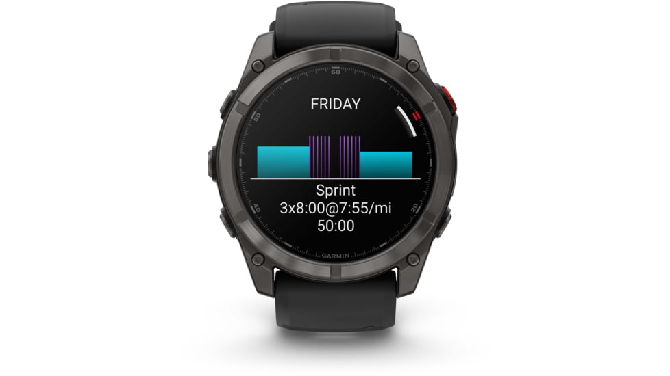 Garmin Fenix 8 Pro Unisex Watches, 51mm Case Diameter, Titanium Bezel, Black/Pebble Gray Silicone Band, 010-03199-00