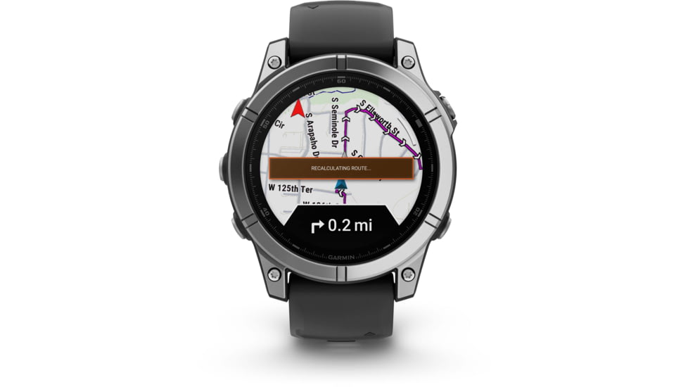 Garmin fenix E AMOLED 47mm GPS Watch, Stainless Steel with Black Silicone Band, 010-03025-02
