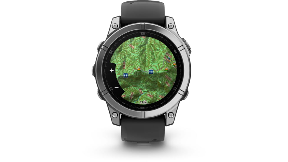 Garmin fenix E AMOLED 47mm GPS Watch, Stainless Steel with Black Silicone Band, 010-03025-02