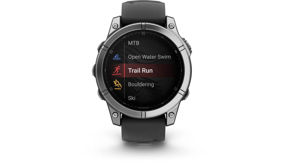 Garmin fenix E AMOLED 47mm GPS Watch, Stainless Steel with Black Silicone Band, 010-03025-02