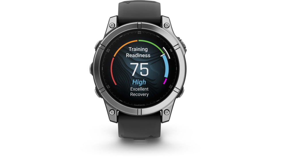 Garmin fenix E AMOLED 47mm GPS Watch, Stainless Steel with Black Silicone Band, 010-03025-02