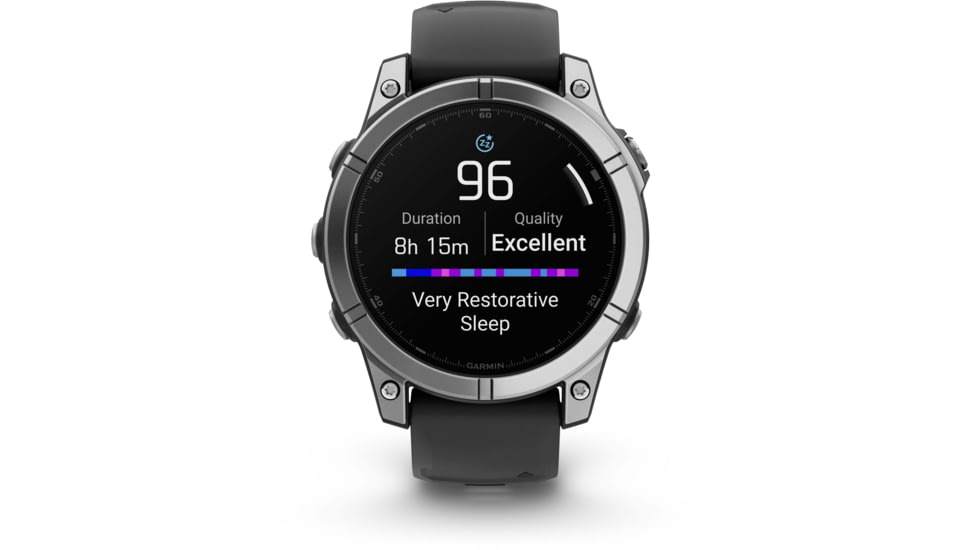 Garmin fenix E AMOLED 47mm GPS Watch, Stainless Steel with Black Silicone Band, 010-03025-02