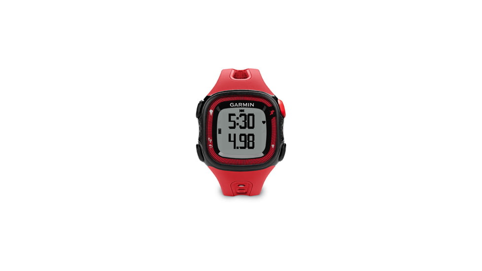 Garmin Forerunner 15 GPS Running Watch, Red and Black, Large, Heart Rate Monitor, Charging/Data Clip, Man 010-01241-41