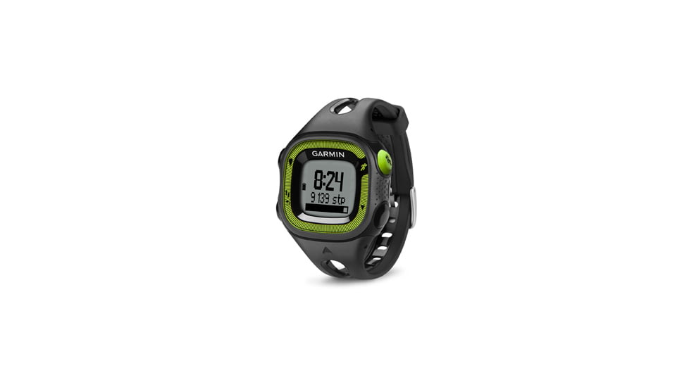 Garmin Forerunner 15 GPS Running Watch, Black and Green, Small, Heart Rate Monitor, Charging/Data Clip, Man 010-01241-60