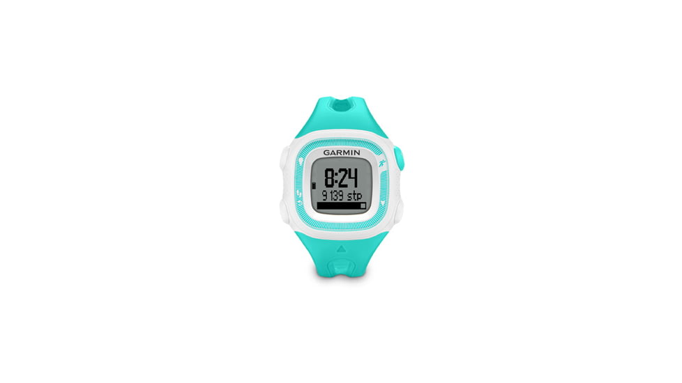 Garmin Forerunner 15 GPS Running Watch, Teal and White, Small, Heart Rate Monitor, Charging/Data Clip, Man 010-01241-61