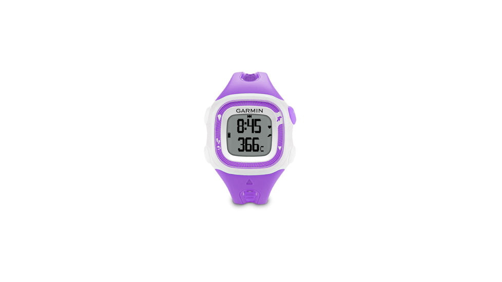 Garmin Forerunner 15 GPS Running Watch, Violet and White, Small, Heart Rate Monitor, Charging/Data Clip, Man 010-01241-62