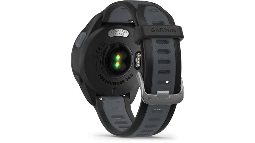 Garmin Forerunner 165 43mm Watch, Black/Slate Gray, 010-02863-20