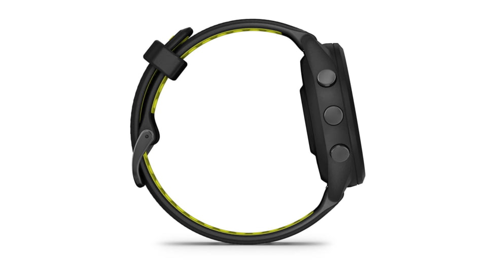 Garmin Forerunner 265S Watch, Black Bezel and Case w/ Black/Amp Yellow Silicone Band, 010-02810-03