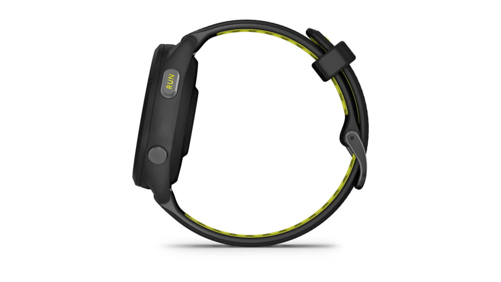 Garmin Forerunner 265S Watch, Black Bezel and Case w/ Black/Amp Yellow Silicone Band, 010-02810-03