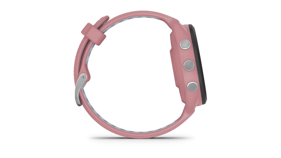 Garmin Forerunner 265S Watch, Black Bezel w/ Light Pink Case and Light Pink/Powder Gray Silicone Band, 010-02810-05