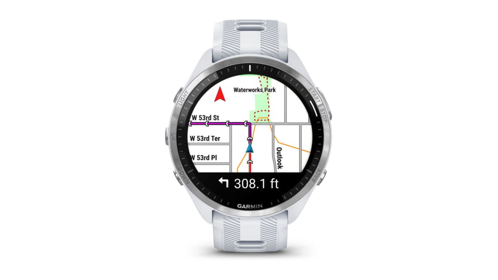 Garmin Forerunner 965, Titanium Bezel w/ Whitestone Case and Whitestone/Powder Gray Silicone Band, 010-02809-01