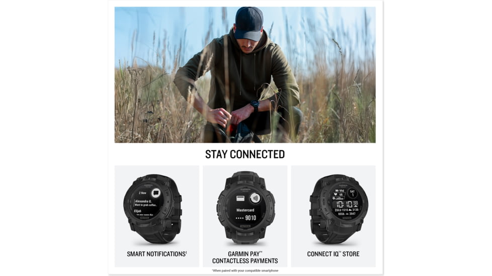 Garmin Instinct 3 Solar Tactical Watch, Black, 45mm, Polymer/Aluminum, Black, Silicone, 010-02934-50