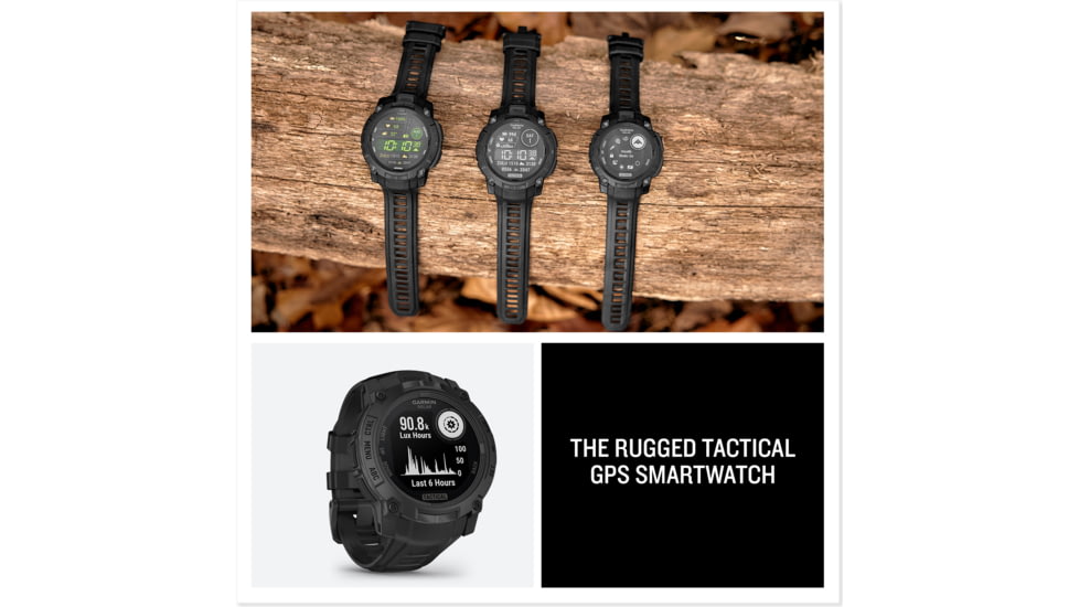 Garmin Instinct 3 Solar Tactical Watch, Black, 45mm, Polymer/Aluminum, Black, Silicone, 010-02934-50
