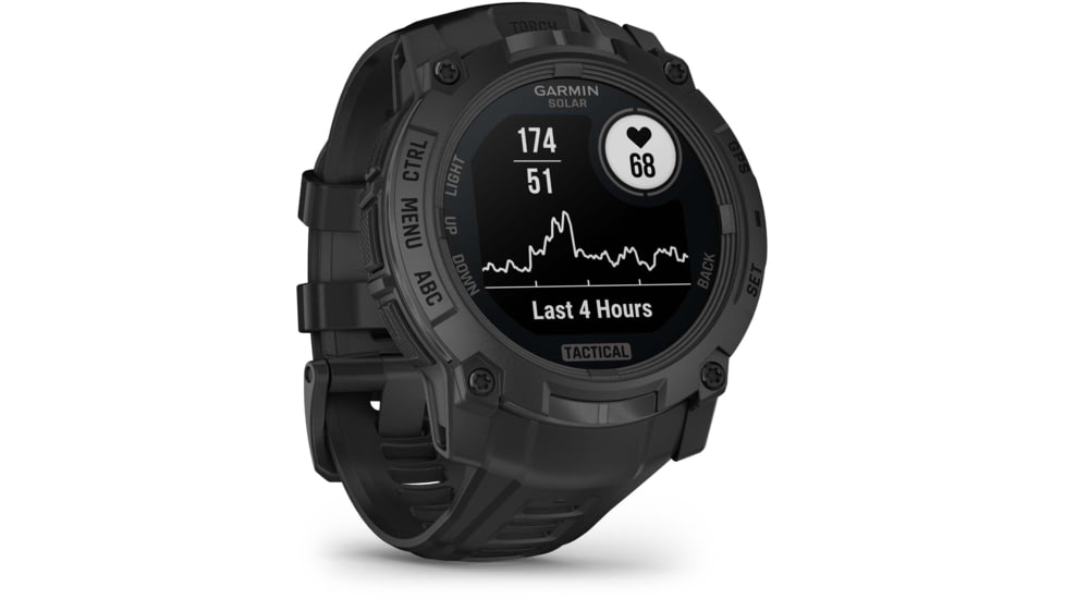 Garmin Instinct 3 Solar Tactical Watch, Black, 50mm, Polymer/Aluminum, Black, Silicone, 010-02935-50
