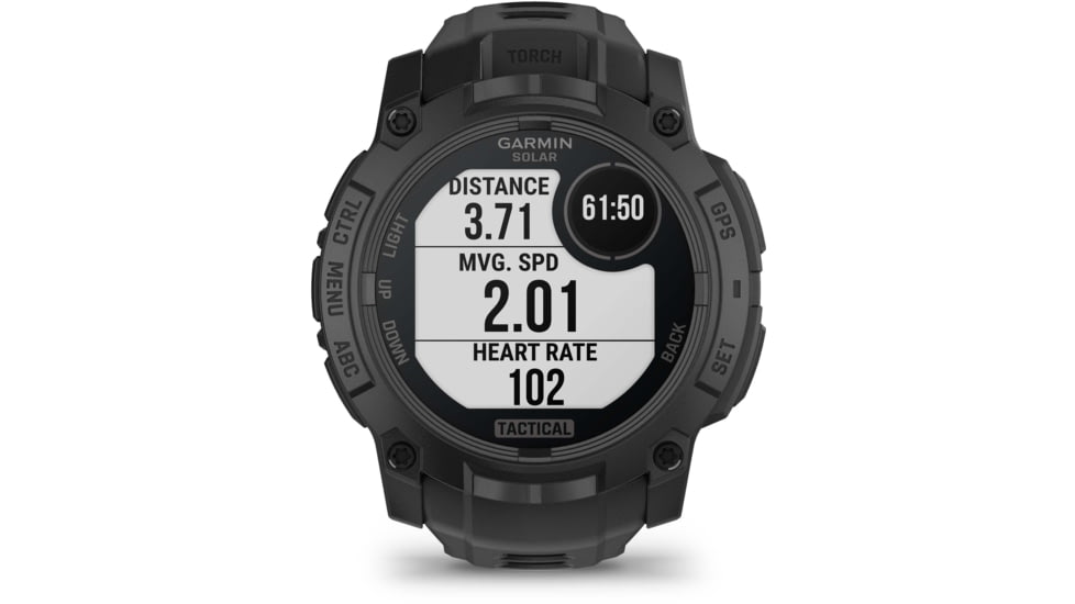 Garmin Instinct 3 Solar Tactical Watch, Black, 50mm, Polymer/Aluminum, Black, Silicone, 010-02935-50