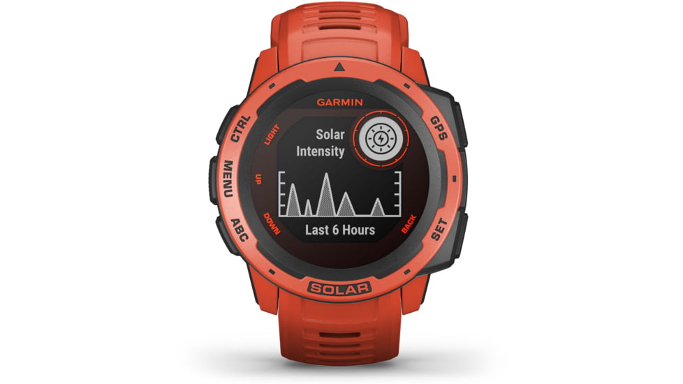 Garmin Instinct Solar Watch, Flame Red, 010-02293-21