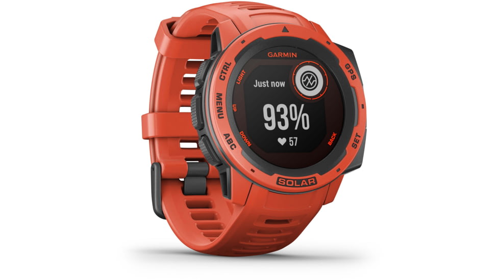 Garmin Instinct Solar Watch, Flame Red, 010-02293-21