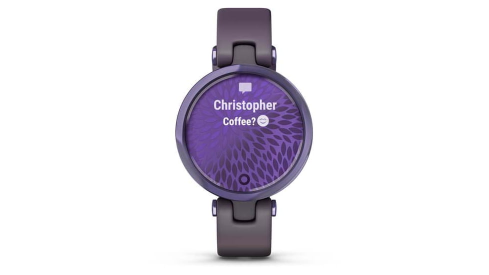 Garmin Lily Smartwatch - Womens, Black Currant / Deep Orchid Silicone, 010-02384-02