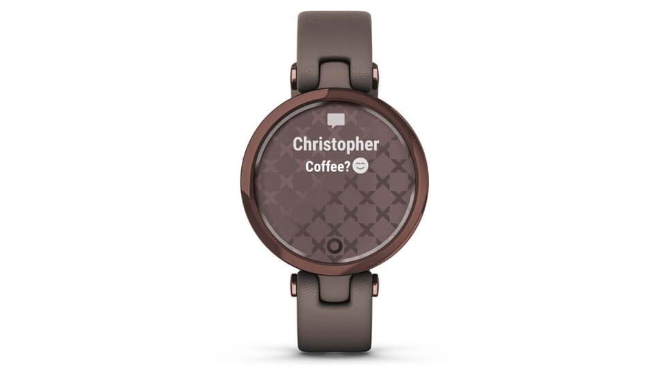 Garmin Lily Smartwatch - Womens, Cocoa / Paloma Leather, 010-02384-A0