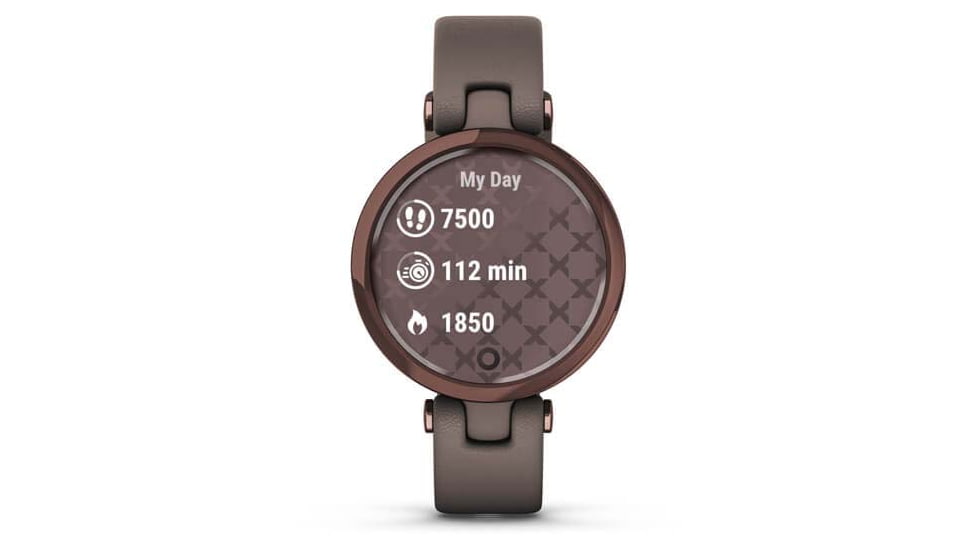 Garmin Lily Smartwatch - Womens, Cocoa / Paloma Leather, 010-02384-A0