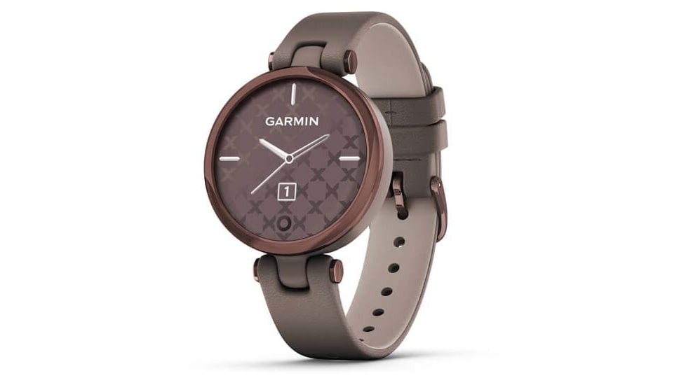 Garmin Lily Smartwatch - Womens, Cocoa / Paloma Leather, 010-02384-A0