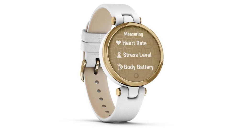 Garmin Lily Smartwatch - Womens, Light Gold / White Leather, 010-02384-A3