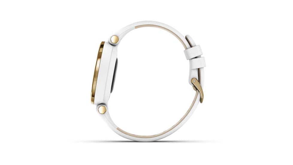 Garmin Lily Smartwatch - Womens, Light Gold / White Leather, 010-02384-A3