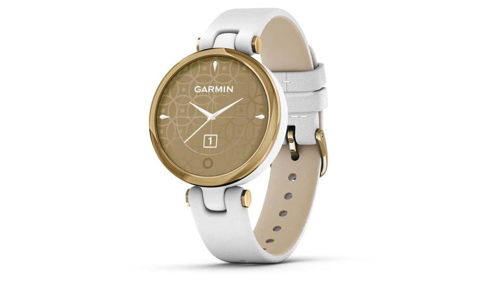 Garmin Lily Smartwatch - Womens, Light Gold / White Leather, 010-02384-A3