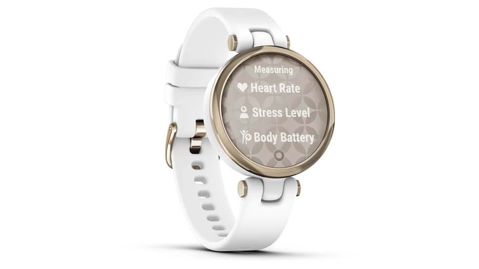 Garmin Lily Smartwatch - Womens, Metal Hazel / White Silicone, 010-02384-00