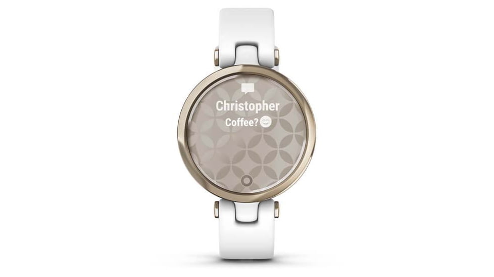 Garmin Lily Smartwatch - Womens, Metal Hazel / White Silicone, 010-02384-00