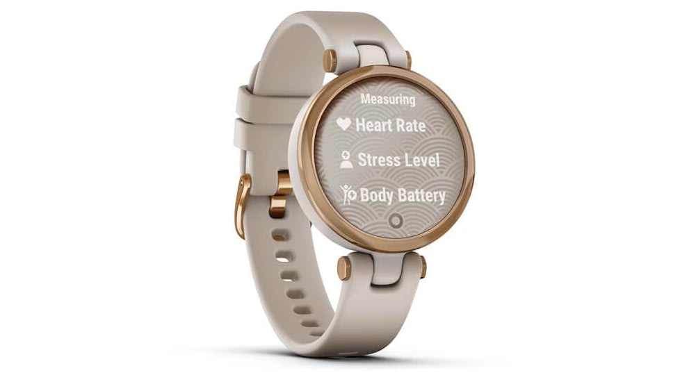 Garmin Lily Smartwatch - Womens, Rose Gold / Light Sand Silicone, 010-02384-01