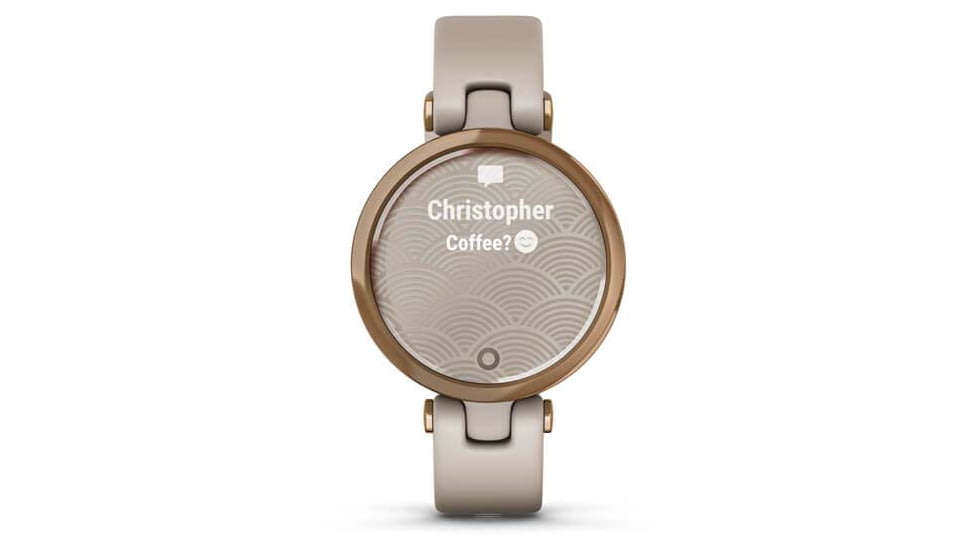 Garmin Lily Smartwatch - Womens, Rose Gold / Light Sand Silicone, 010-02384-01
