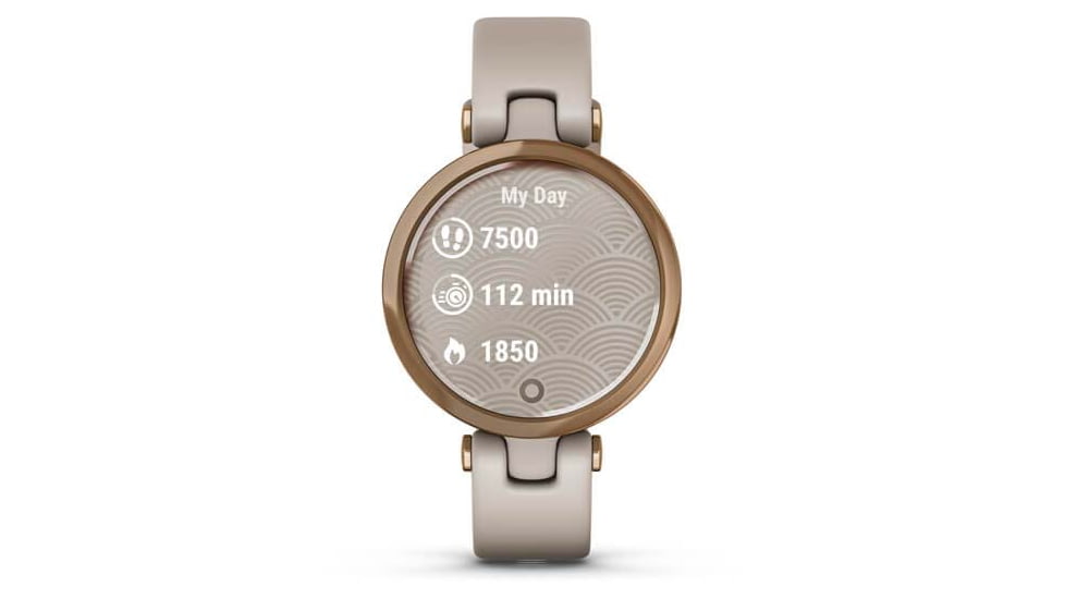Garmin Lily Smartwatch - Womens, Rose Gold / Light Sand Silicone, 010-02384-01