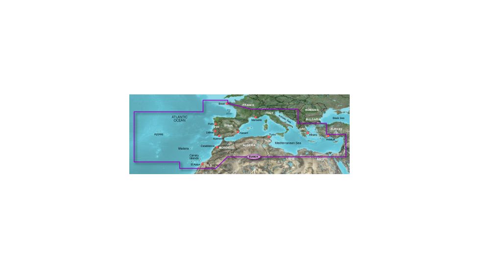 Garmin Blue Chart g2 - Mediterranean Sea and Iberian Peninsula