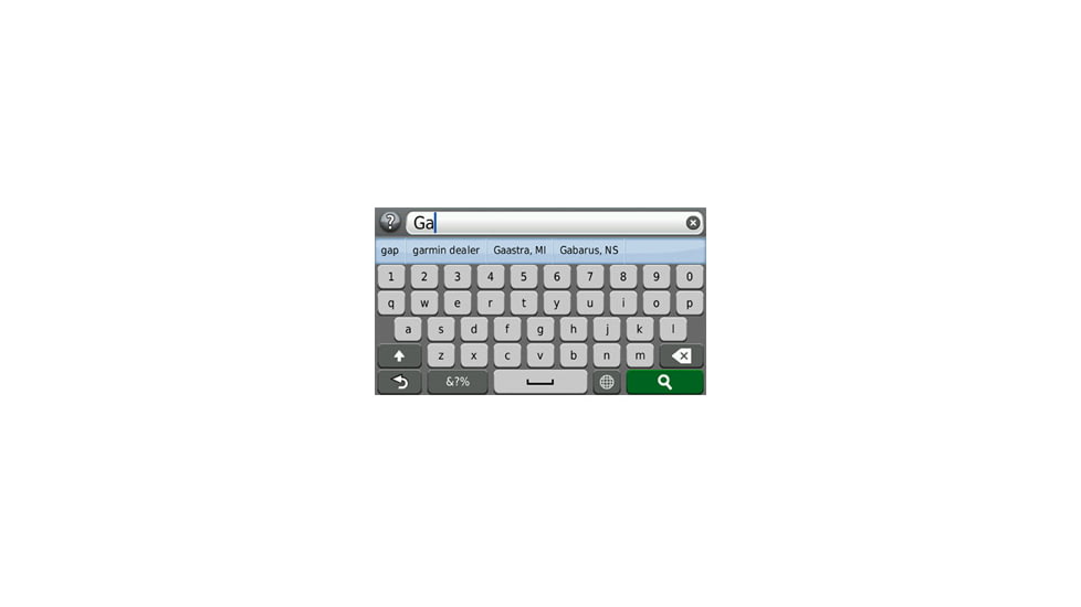 Opplanet Garmin nuvi 2495LMT Search Input Screen Image