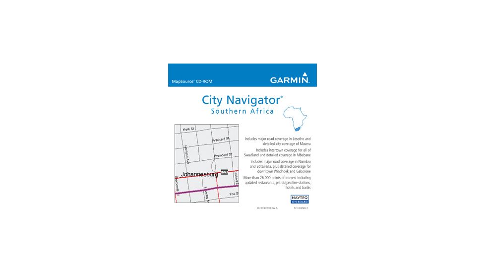 Garmin On the Road Maps GPS City Navigator Southern Africa w/ Free S&amp;H