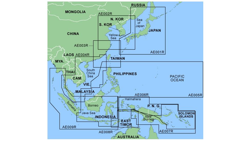 Garmin On The Water GPS Cartography BlueChart: Asia East Map w/ Free S&amp;H
